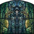Stained glass depicting Grenth.