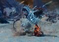 Braham battles Ryland Steelcatcher at Anvil Rock during Dragonstorm.